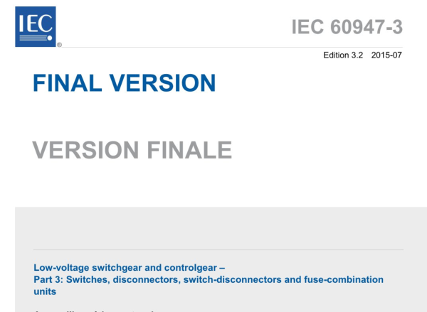 IEC 60947-3:2015 pdf download