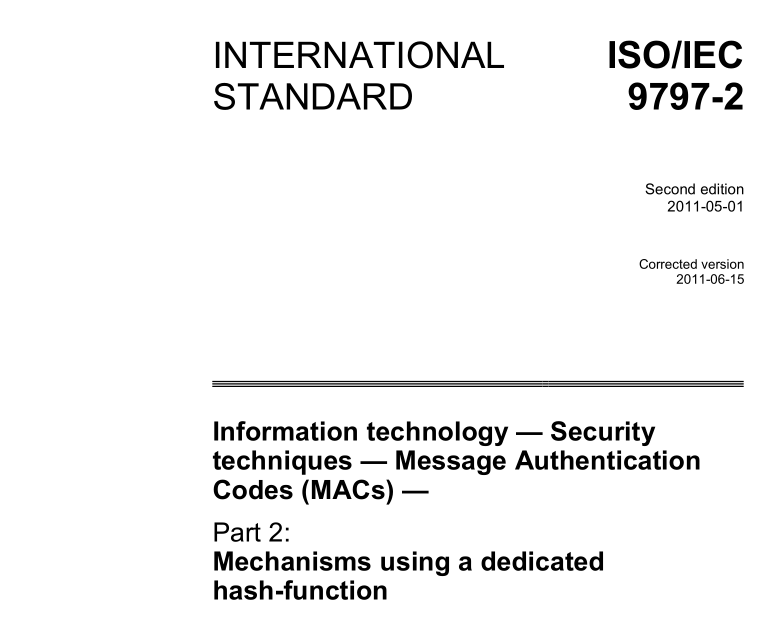 ISO IEC 9797-2:2011 pdf download