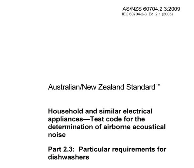 AS NZS 60704.2.3:2009 pdf download