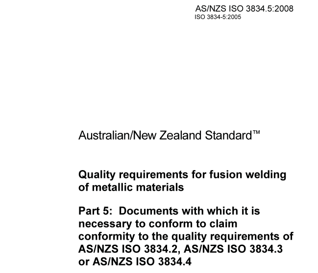 AS NZS ISO 3834.5:2008 pdf download