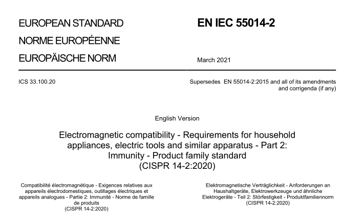 EN IEC 55014-2:2021 pdf download