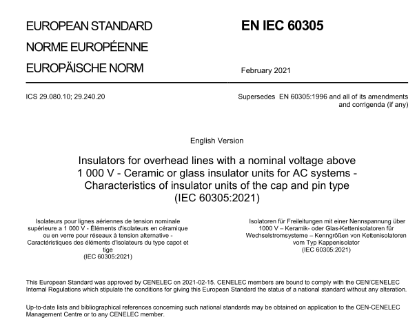 EN IEC 60305:2021 pdf download