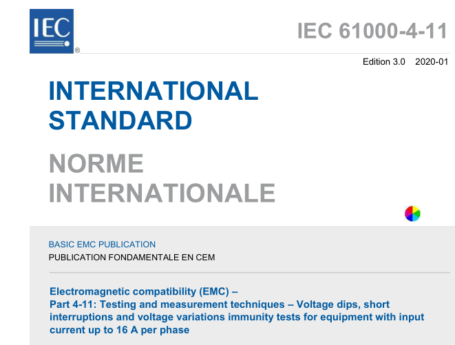 EN IEC 61000-4-11:2020 pdf download