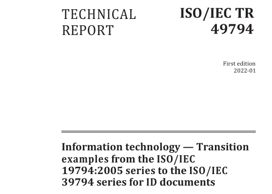 ISO IEC TR 49794:2022 pdf download