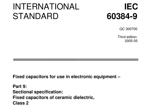 IEC 60384-9:2005 pdf download