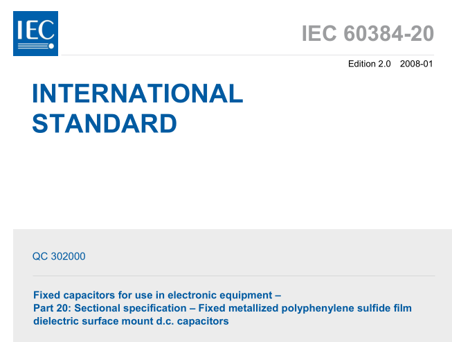 IEC 60384-20:2008 pdf download