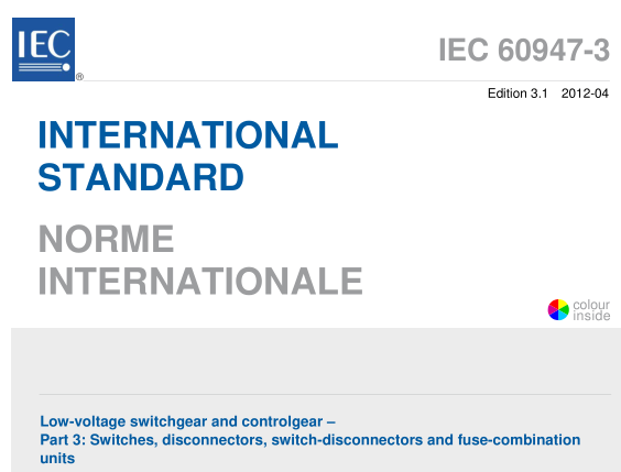 IEC 60947-3:2012 pdf download