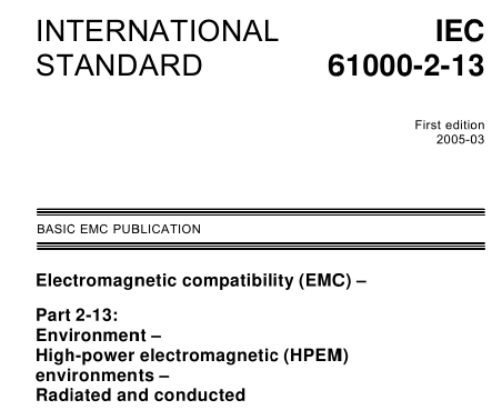 IEC 61000-2-13:2005 pdf download