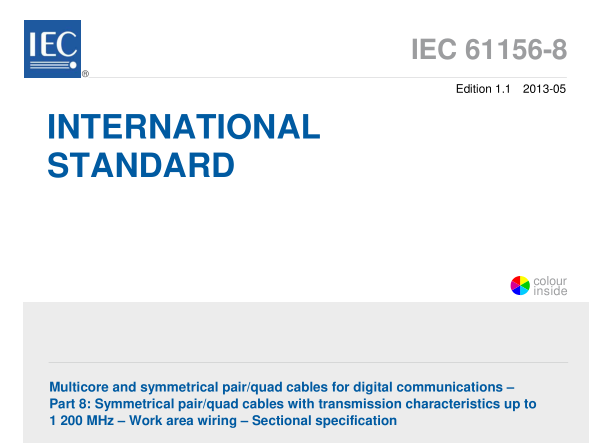 IEC 61156-8:2013 pdf download