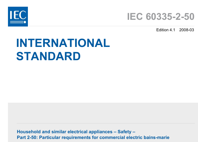 IEC 60335-2-50:2008 pdf download